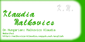 klaudia malkovics business card